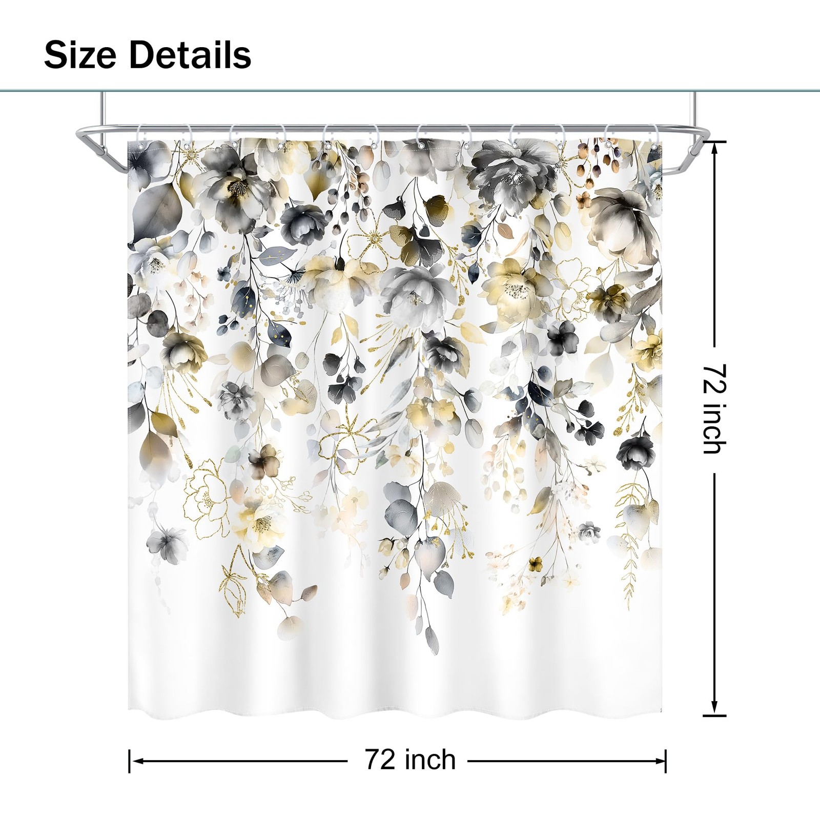 Custom Printed Bath Curtain — custom printed polyester bath curtain detail view