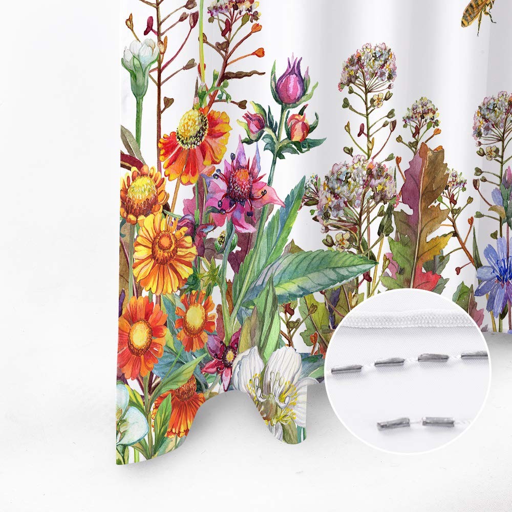 Custom Printed Bath Curtain — custom printed polyester bath curtain detail view