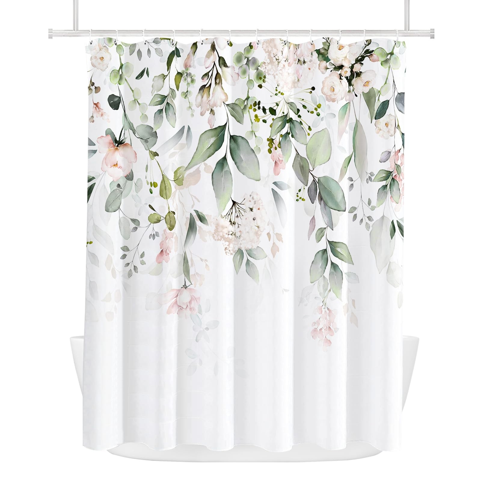 Custom Printed Bath Curtain — custom printed polyester bath curtain detail view
