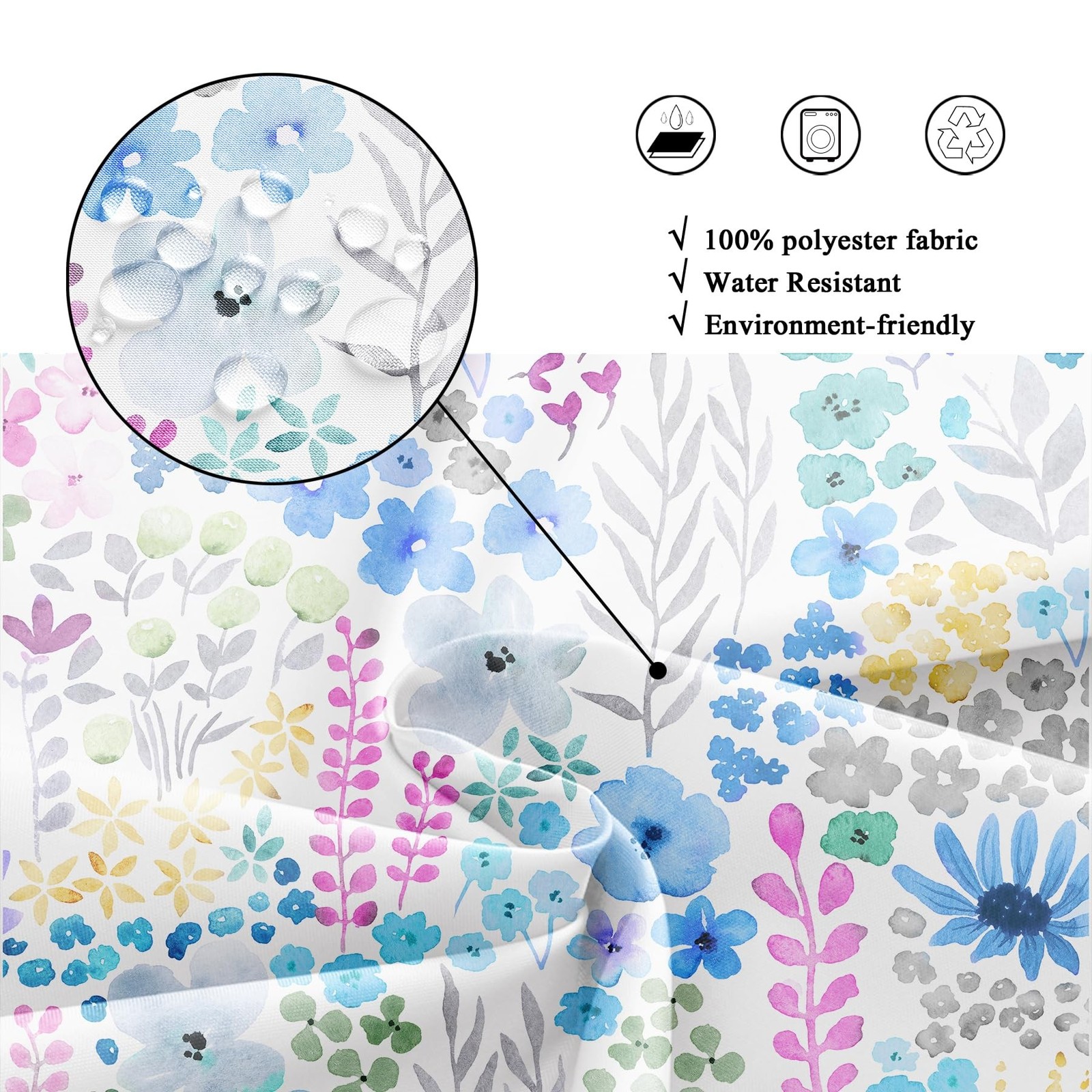Custom Printed Bath Curtain — custom printed polyester bath curtain detail view