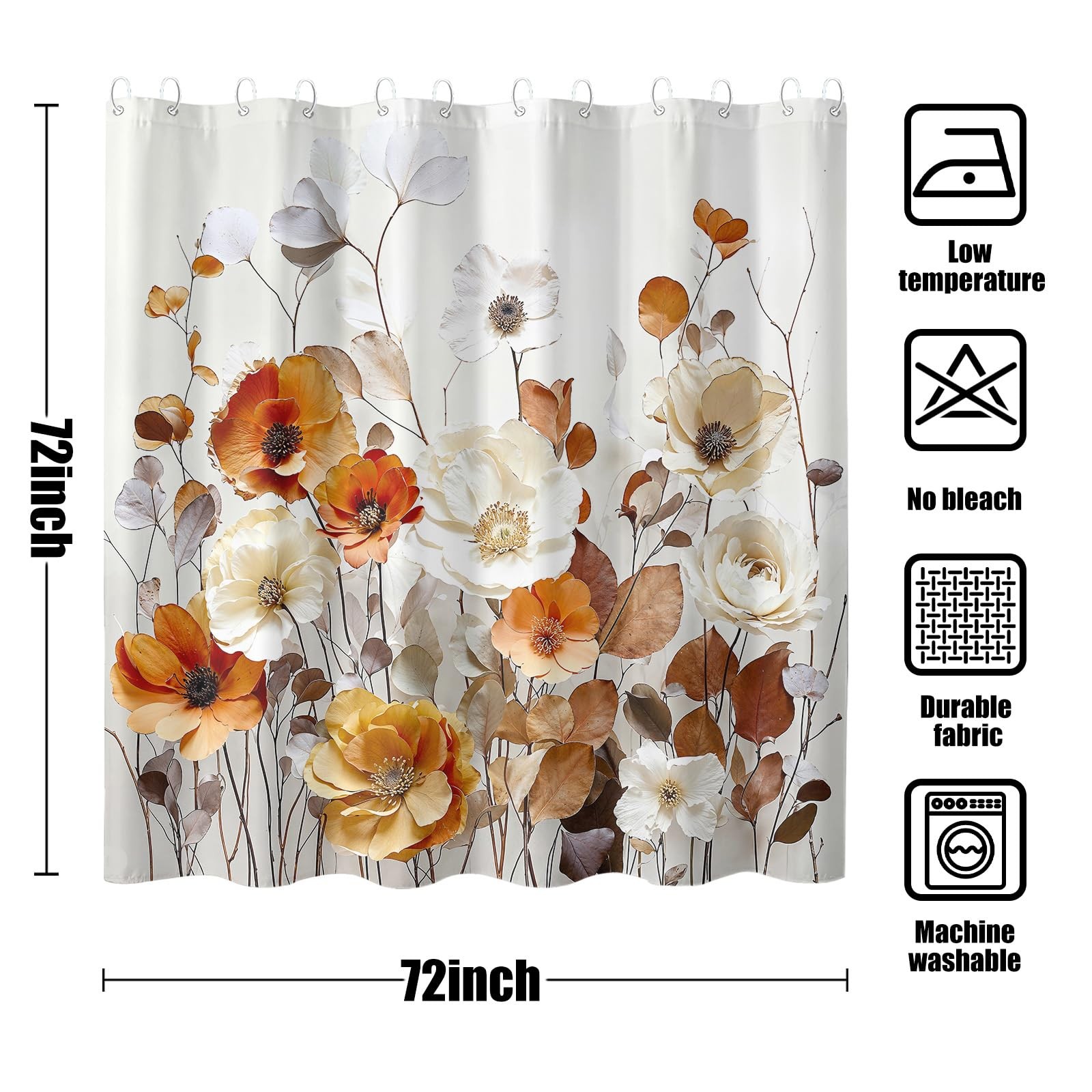 Custom Printed Bath Curtain — custom printed polyester bath curtain detail view
