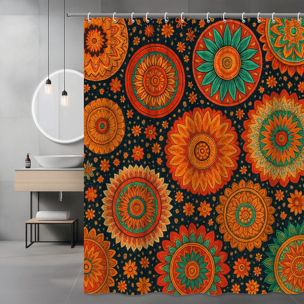 Custom Printed Bath Curtain — custom printed polyester bath curtain