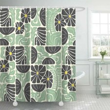 Boho Abstract Colorful Floral Shower Curtain, 70"W x 70"L (Pack of 1) Flower04 — custom printed polyester bath curtain