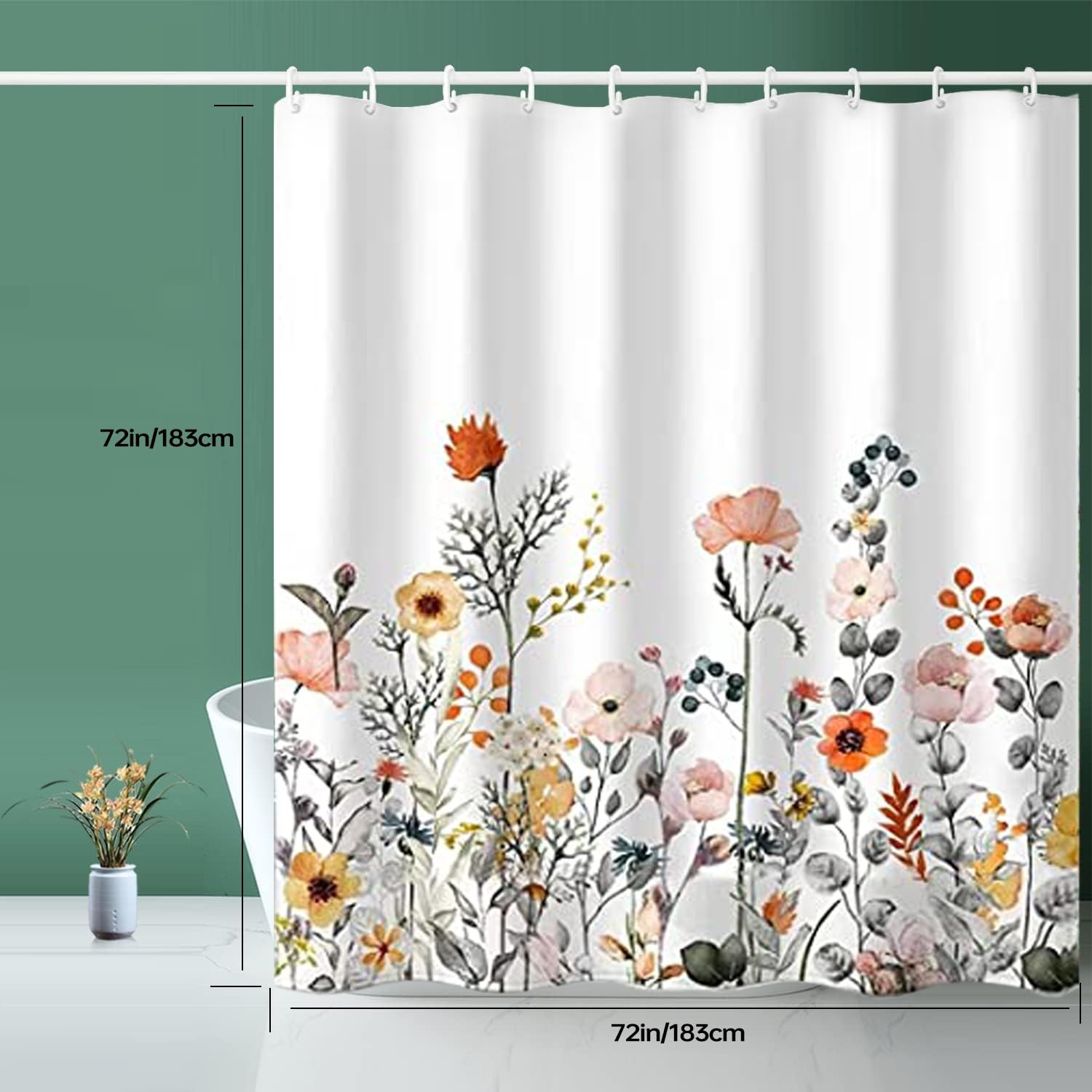 Custom Printed Bath Curtain — custom printed polyester bath curtain detail view
