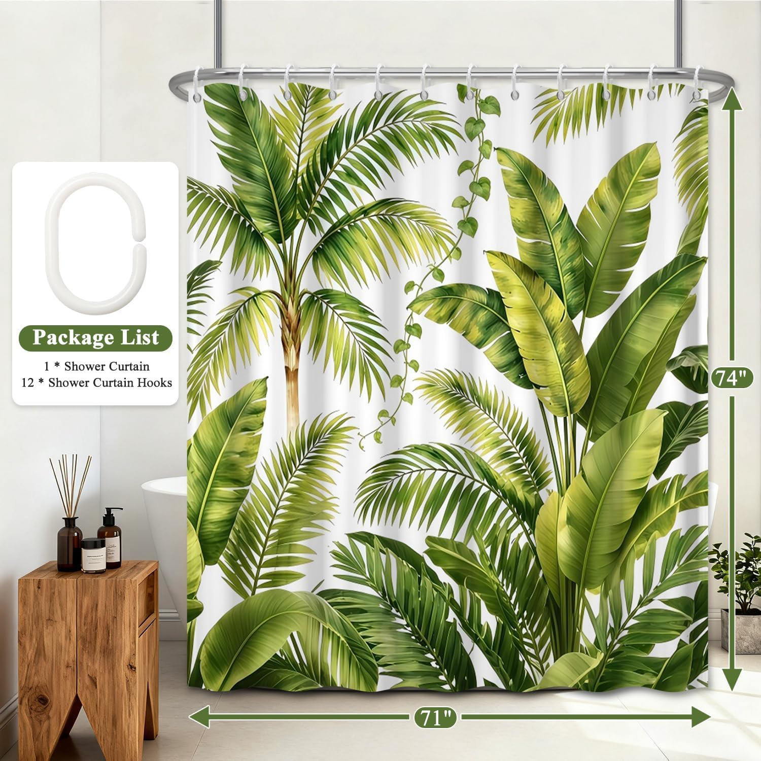 Custom Printed Bath Curtain — custom printed polyester bath curtain detail view