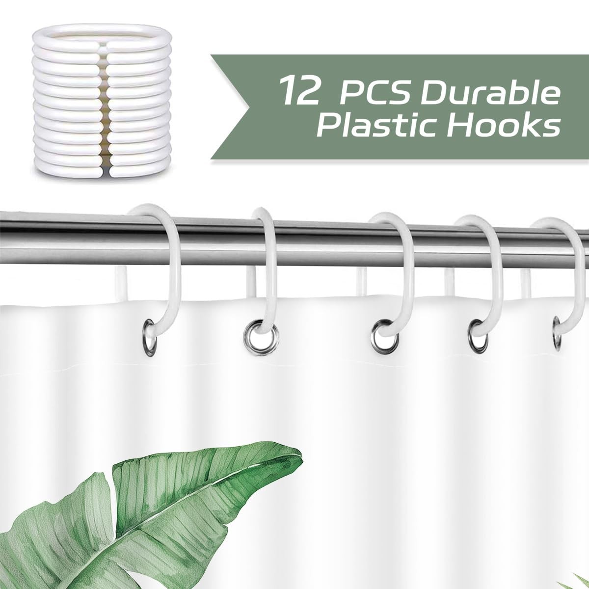 Custom Printed Bath Curtain — custom printed polyester bath curtain detail view