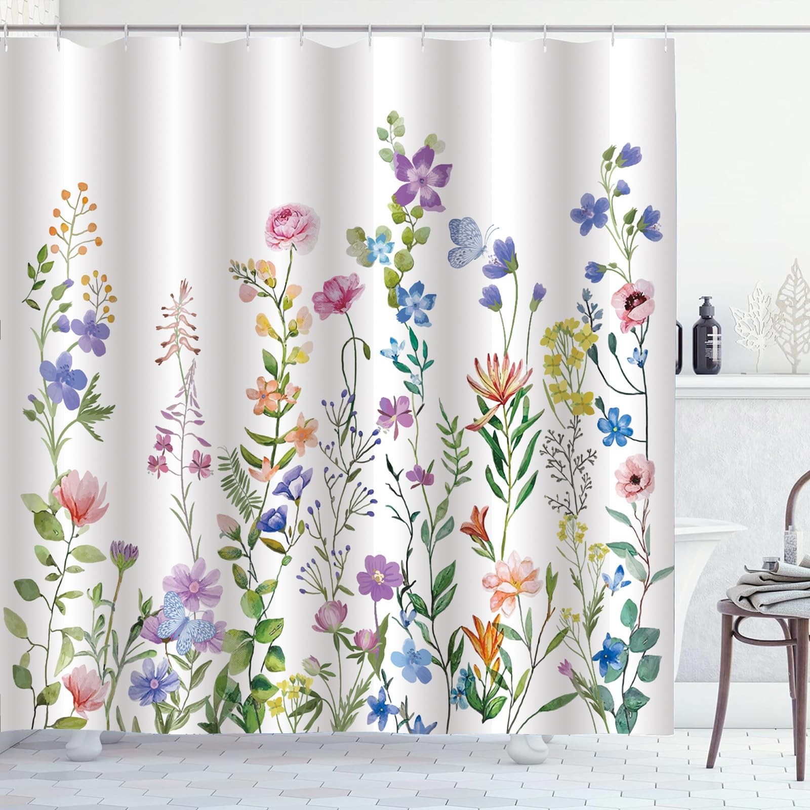 Custom Printed Bath Curtain — custom printed polyester bath curtain detail view