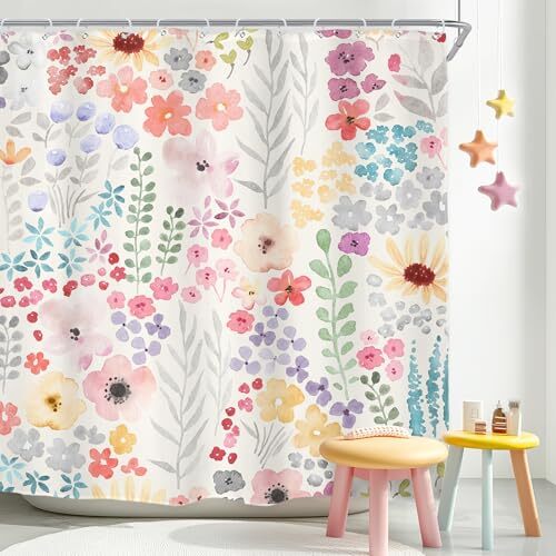 Custom Printed Bath Curtain — custom printed polyester bath curtain