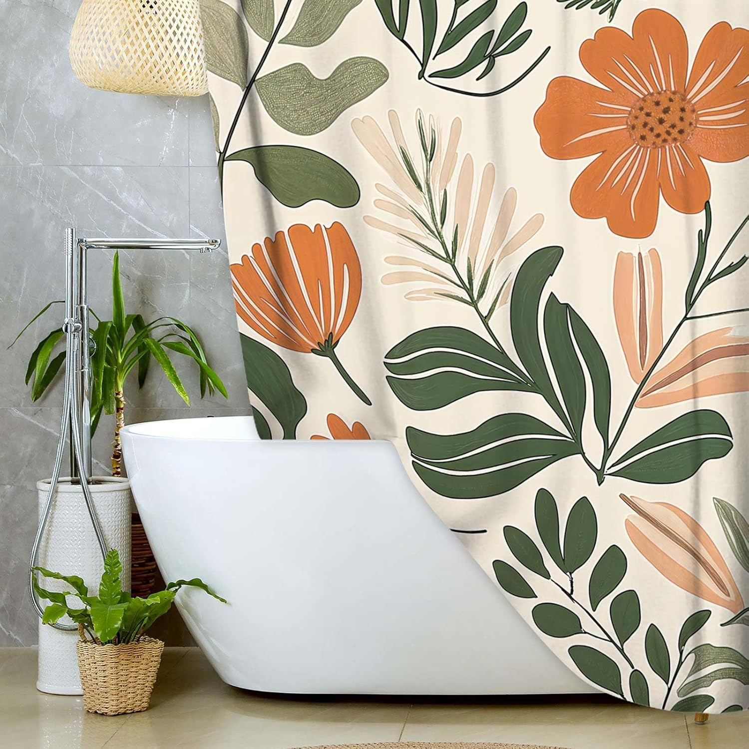 Custom Printed Bath Curtain — custom printed polyester bath curtain detail view