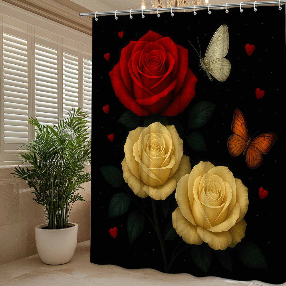 Custom Printed Bath Curtain — custom printed polyester bath curtain detail view
