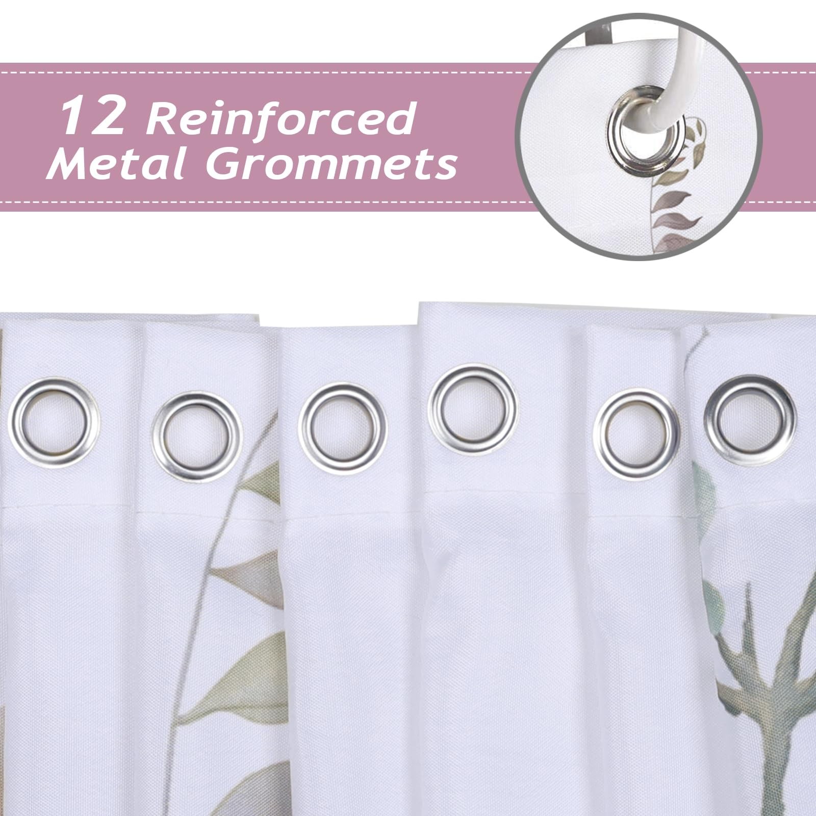 Custom Printed Bath Curtain — custom printed polyester bath curtain detail view