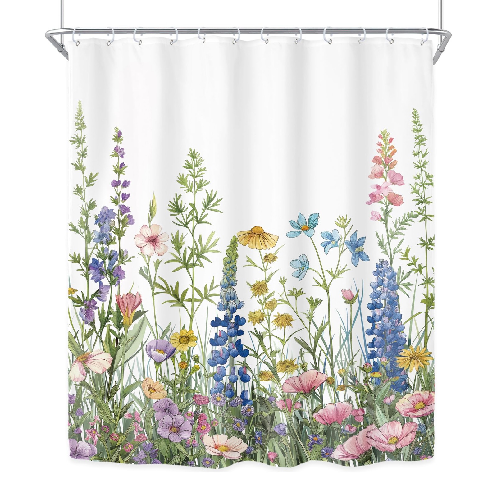 Custom Printed Bath Curtain — custom printed polyester bath curtain detail view