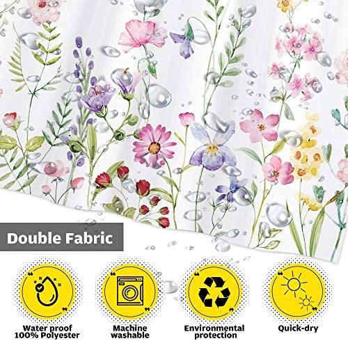 Custom Printed Bath Curtain — custom printed polyester bath curtain detail view