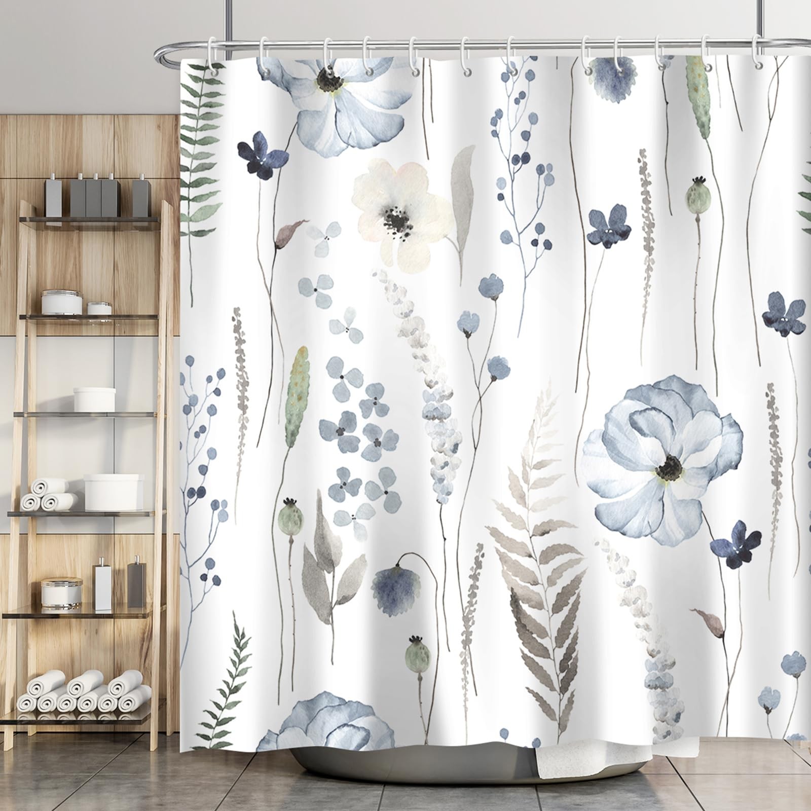 Custom Printed Bath Curtain — custom printed polyester bath curtain detail view