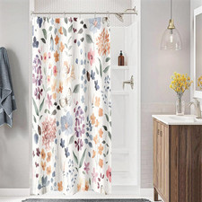 Cortina de Ducha Pequena 36x72 Dormitorio Floral Acuarela Flores Vintage Marfil — custom printed polyester bath curtain
