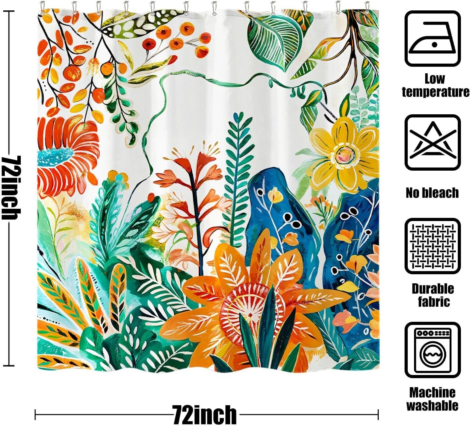 Custom Printed Bath Curtain — custom printed polyester bath curtain detail view