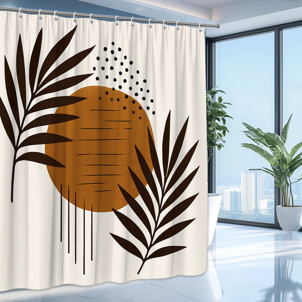 Custom Printed Bath Curtain — custom printed polyester bath curtain detail view