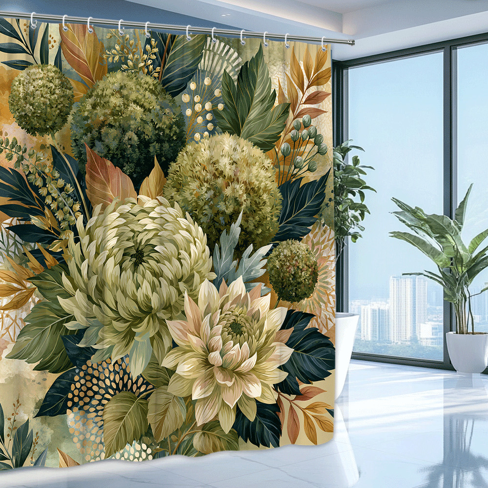Custom Printed Bath Curtain — custom printed polyester bath curtain detail view
