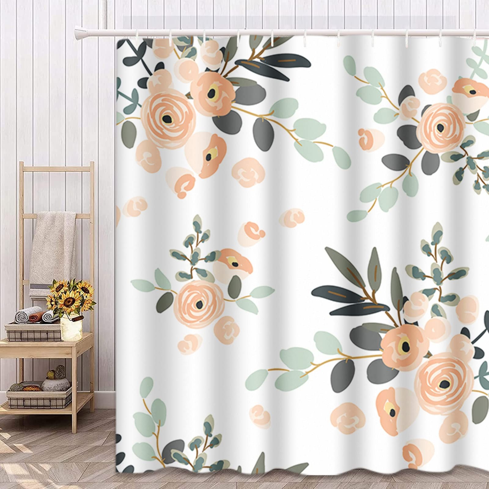 Custom Printed Bath Curtain — custom printed polyester bath curtain detail view