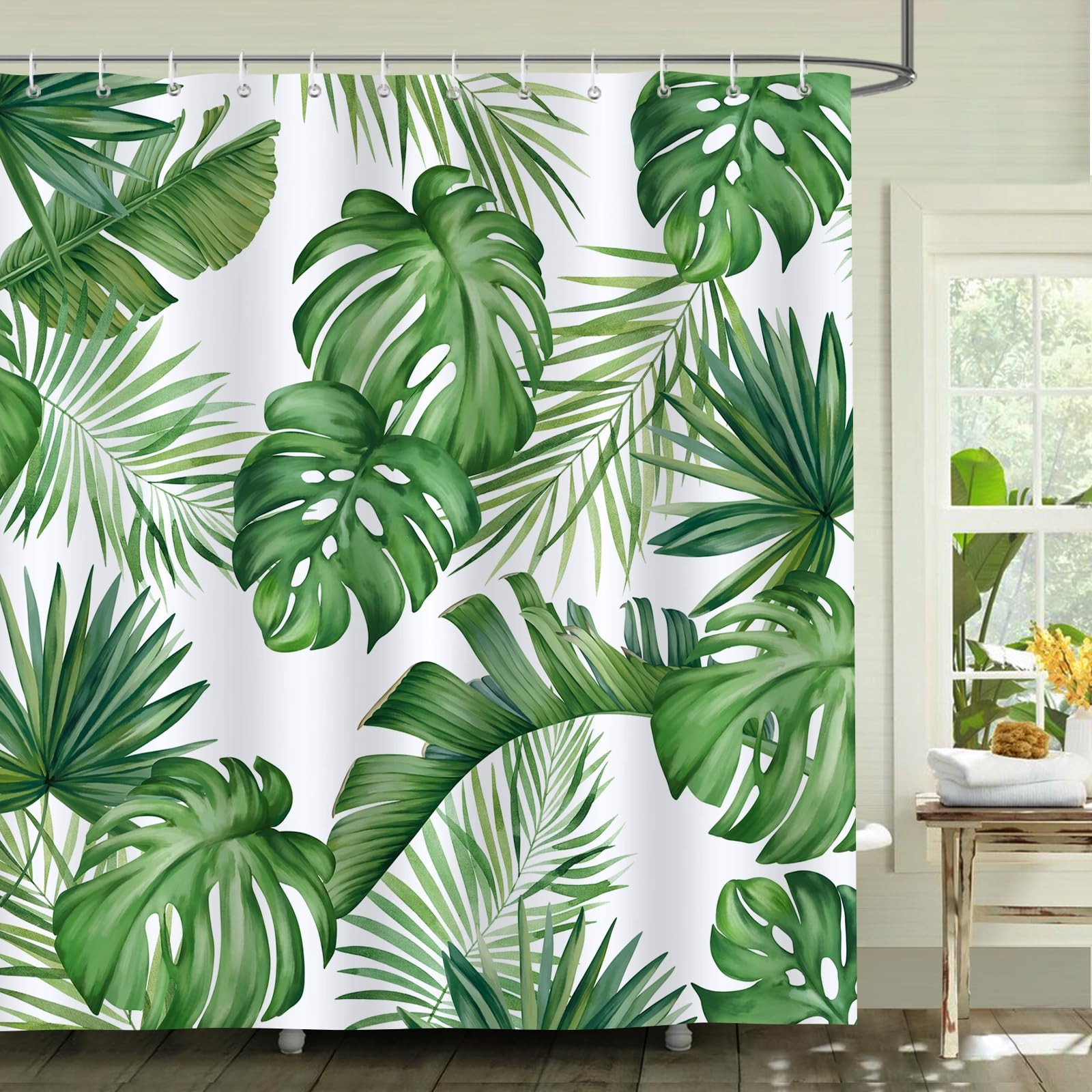 Custom Printed Bath Curtain — custom printed polyester bath curtain detail view