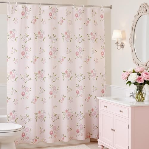 Custom Printed Bath Curtain — custom printed polyester bath curtain detail view