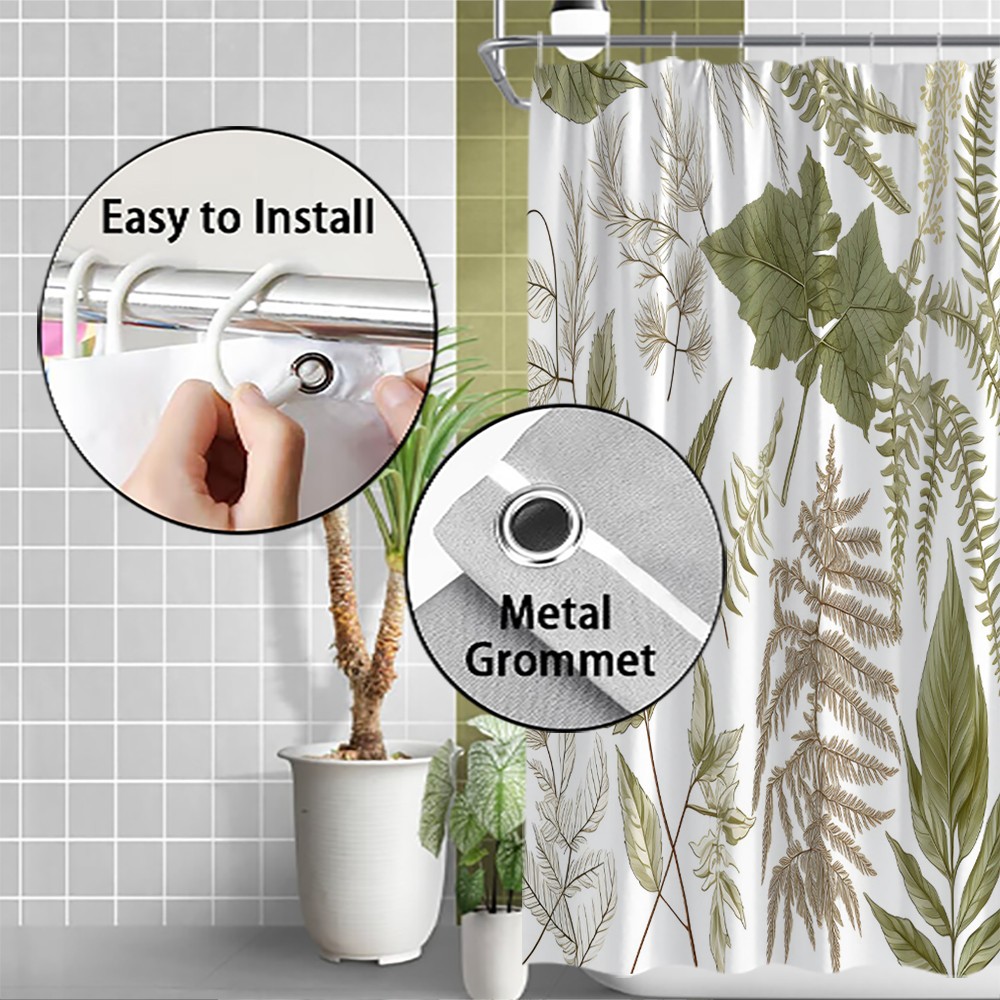 Custom Printed Bath Curtain — custom printed polyester bath curtain detail view