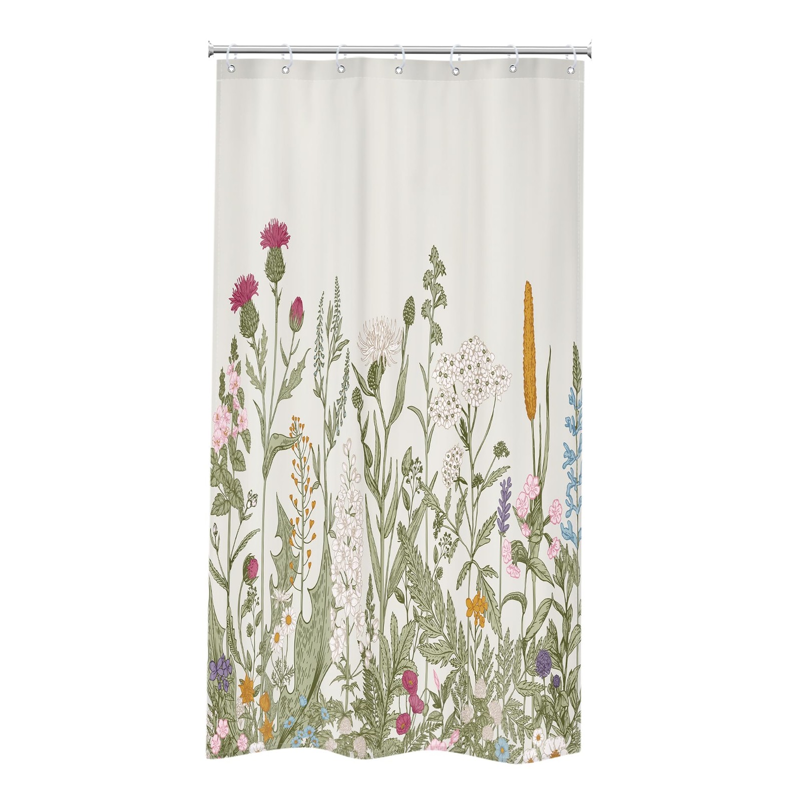 Custom Printed Bath Curtain — custom printed polyester bath curtain detail view
