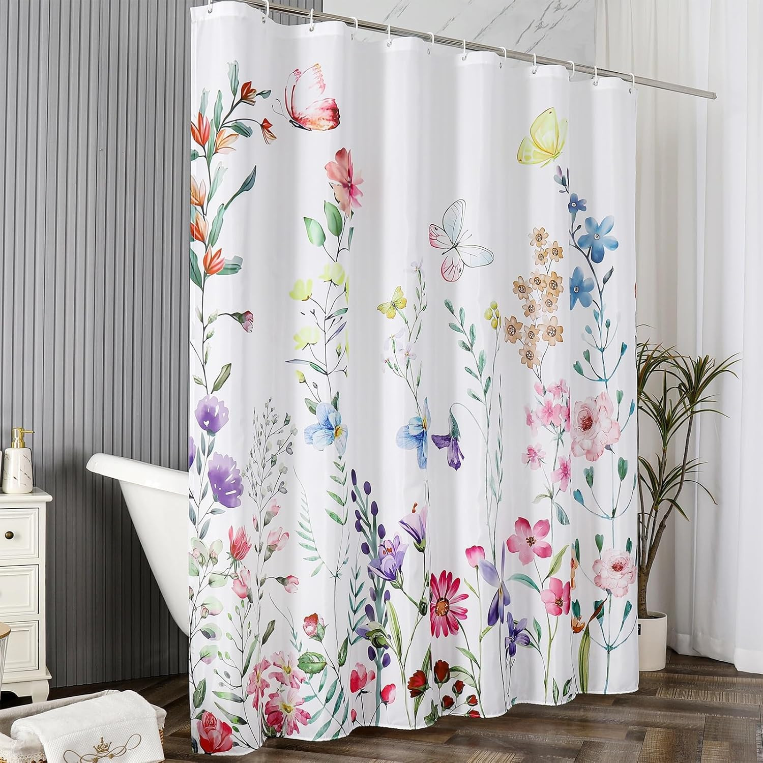 Custom Printed Bath Curtain — custom printed polyester bath curtain detail view