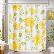 Rustic Shower Curtain Set W/ 12 Hooks Water Repellent Heavy Duty Polyester — custom printed polyester bath curtain