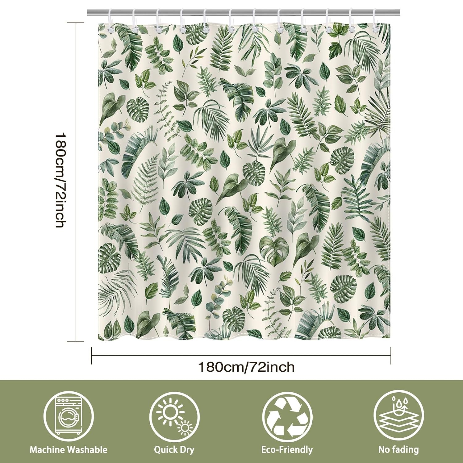 Custom Printed Bath Curtain — custom printed polyester bath curtain detail view