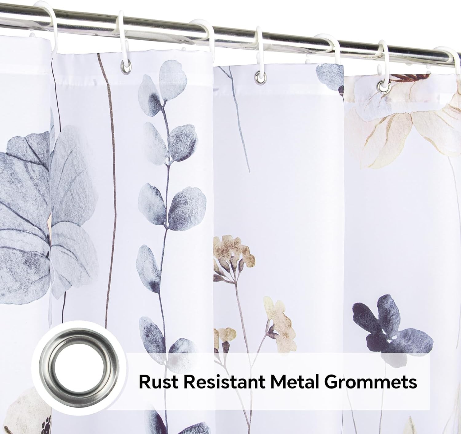 Custom Printed Bath Curtain — custom printed polyester bath curtain detail view