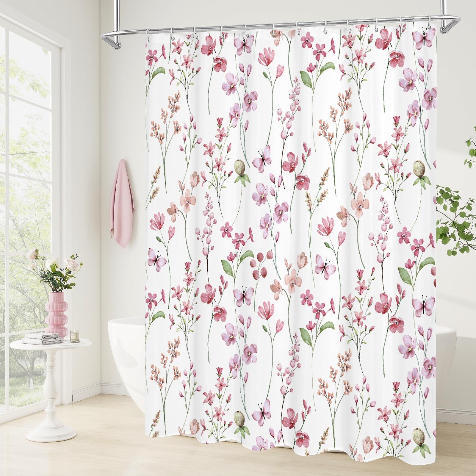 Custom Printed Bath Curtain — custom printed polyester bath curtain detail view