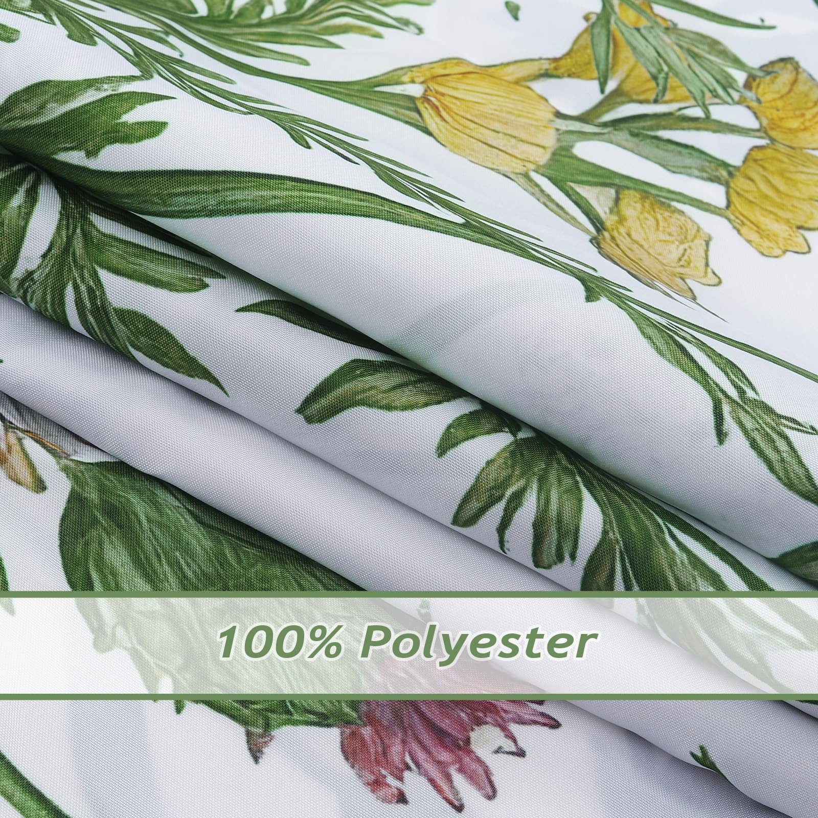 Custom Printed Bath Curtain — custom printed polyester bath curtain detail view