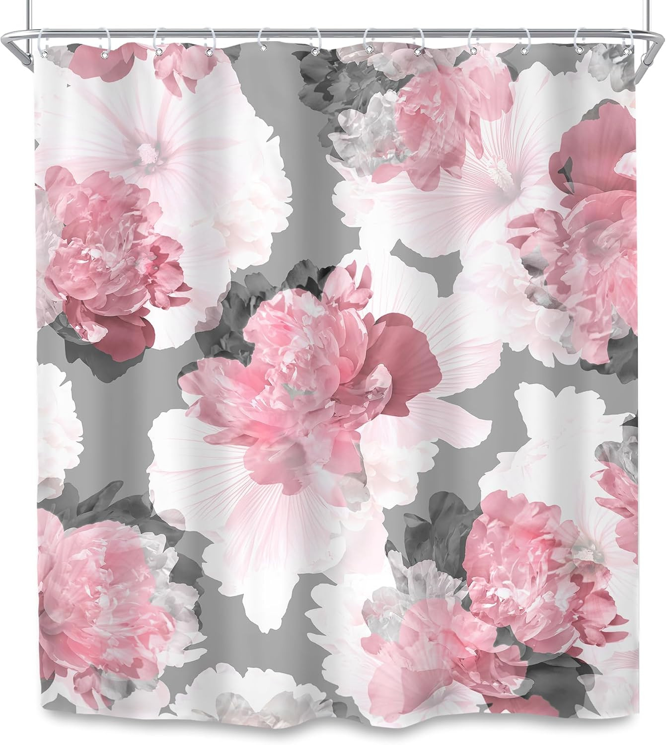 Custom Printed Bath Curtain — custom printed polyester bath curtain detail view