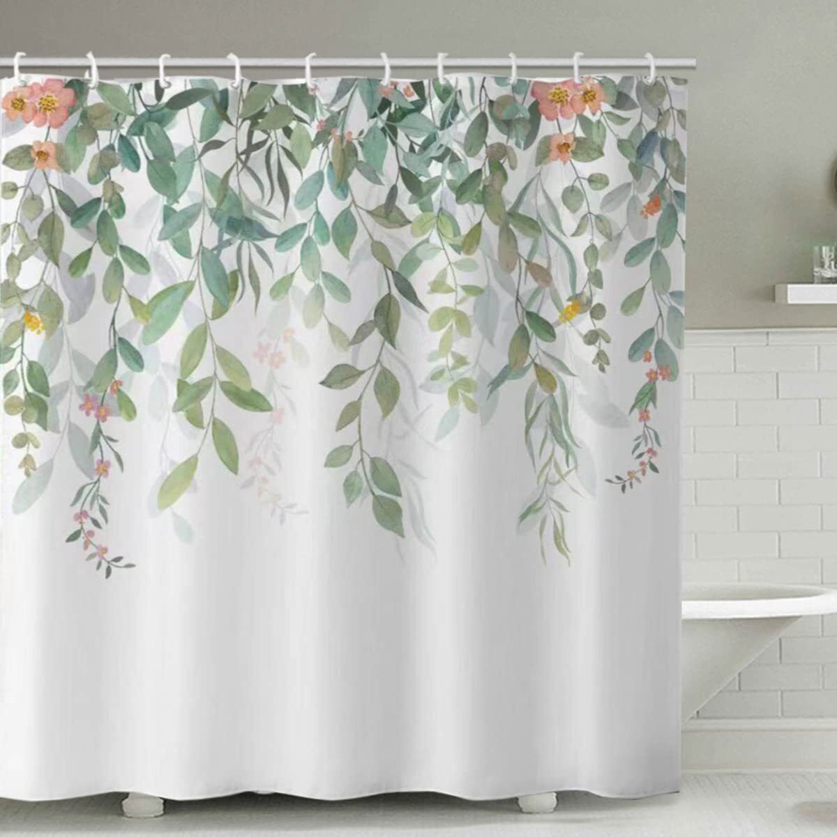 Custom Printed Bath Curtain — custom printed polyester bath curtain detail view