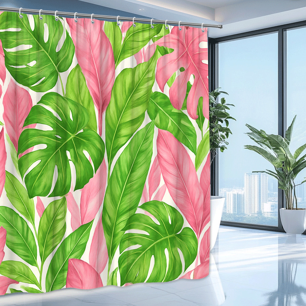 Custom Printed Bath Curtain — custom printed polyester bath curtain detail view