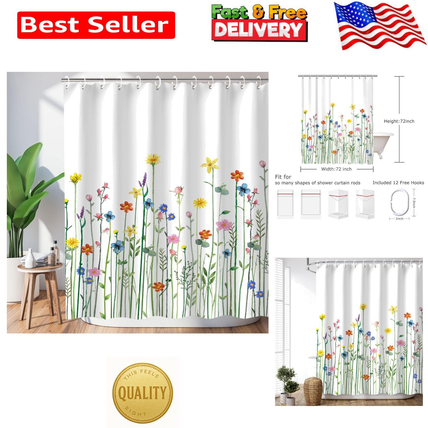 Custom Printed Bath Curtain — custom printed polyester bath curtain