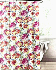 enliven Floral Fabric Shower Curtain — custom printed polyester bath curtain