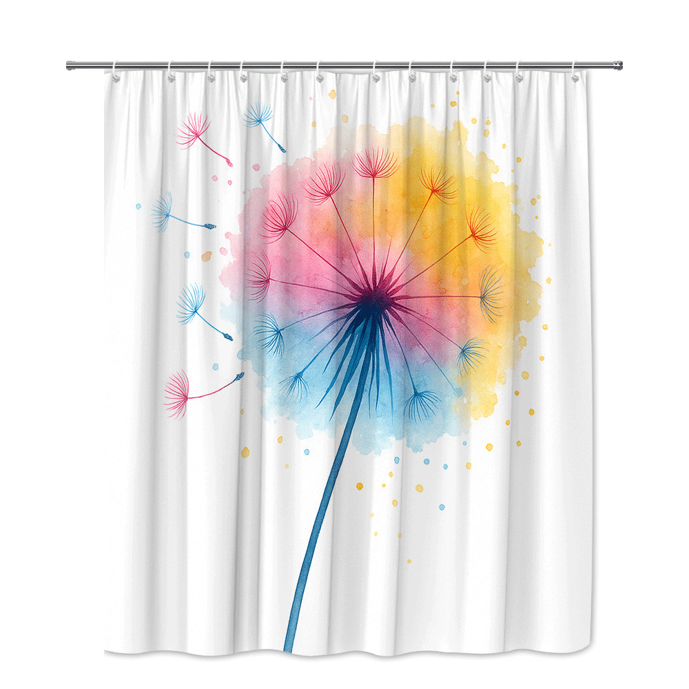 Custom Printed Bath Curtain — custom printed polyester bath curtain detail view