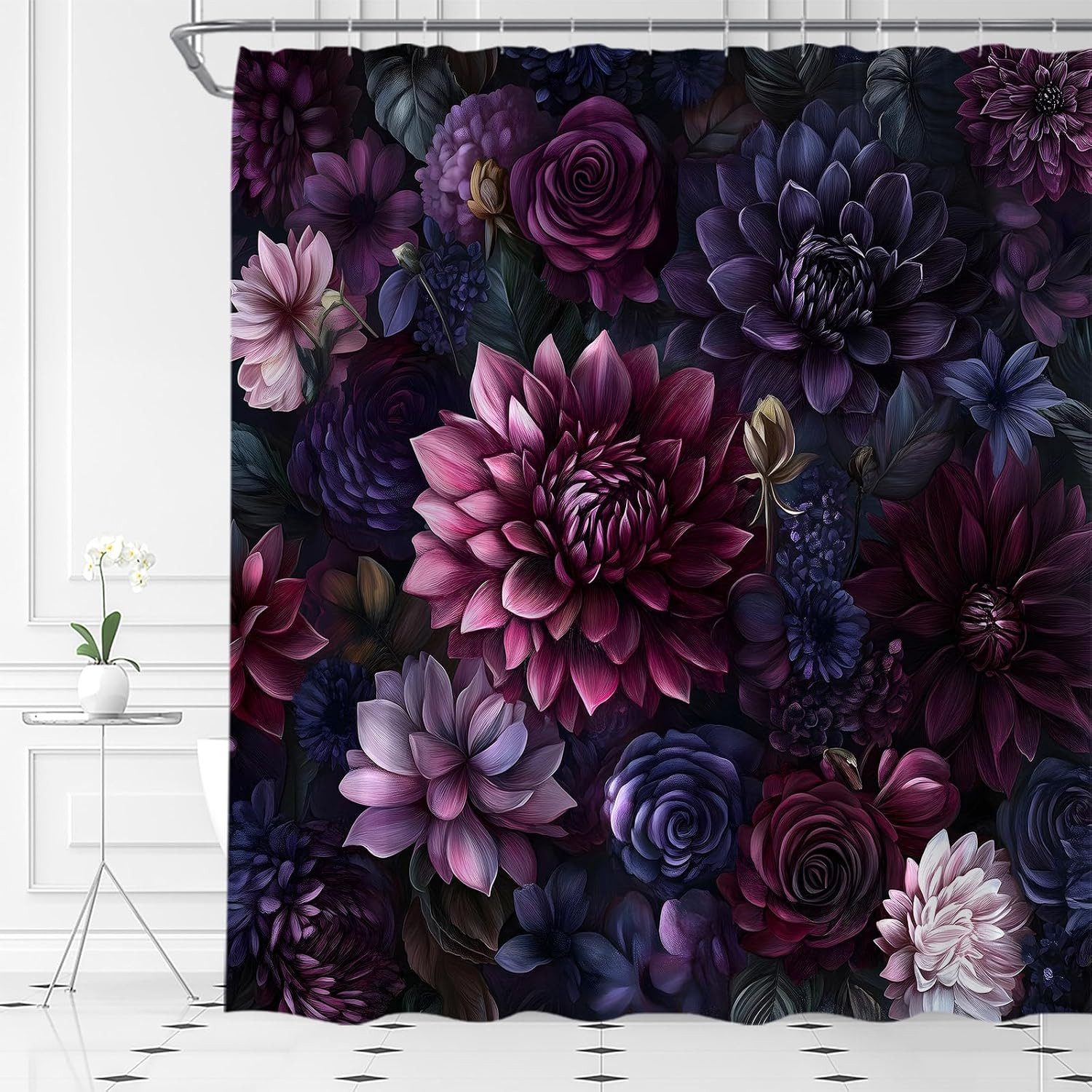 Custom Printed Bath Curtain — custom printed polyester bath curtain detail view