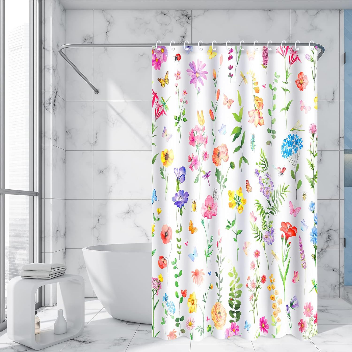 Custom Printed Bath Curtain — custom printed polyester bath curtain detail view