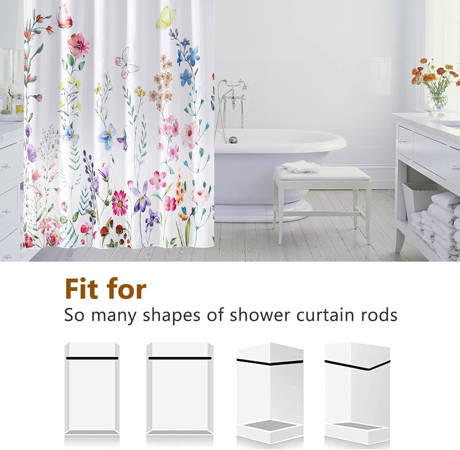 Custom Printed Bath Curtain — custom printed polyester bath curtain detail view