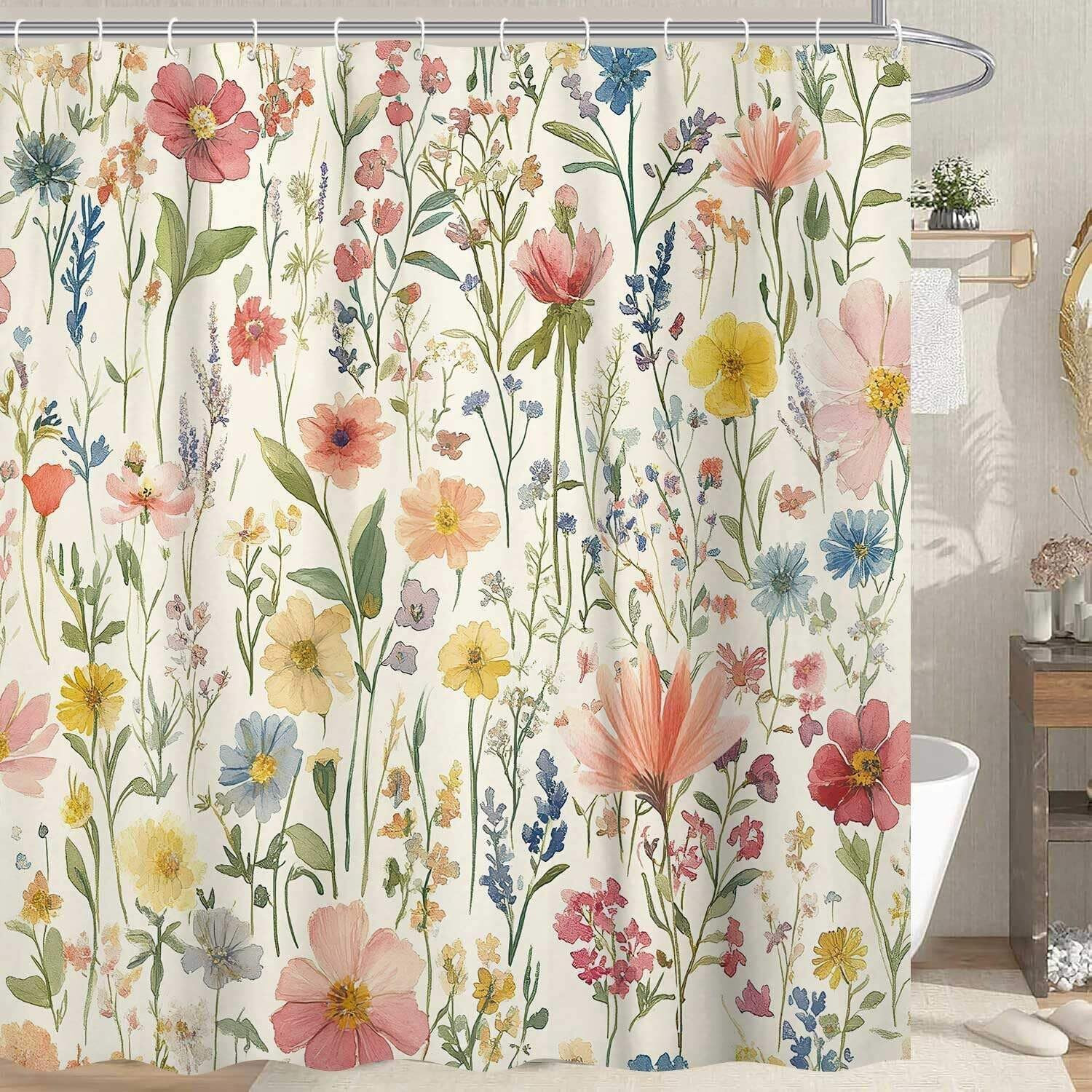 Custom Printed Bath Curtain — custom printed polyester bath curtain detail view