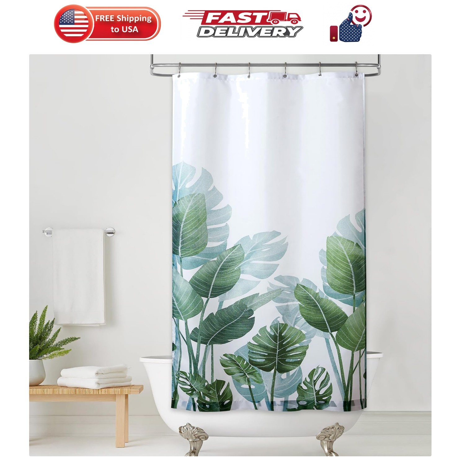 Custom Printed Bath Curtain — custom printed polyester bath curtain