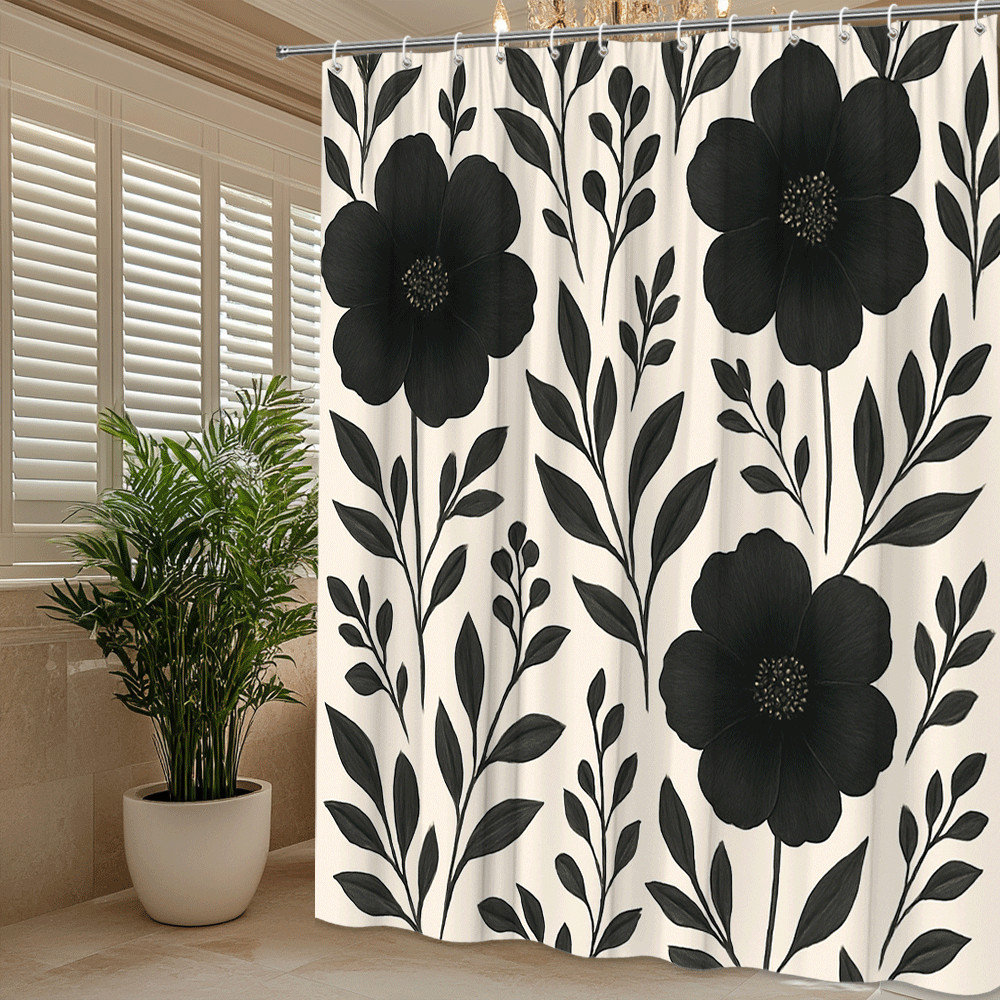 Custom Printed Bath Curtain — custom printed polyester bath curtain detail view