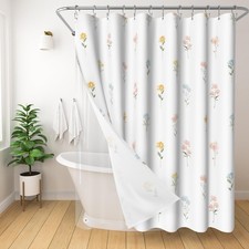 3 in 1 Shower Curtain Set, Botanical Floral — custom printed polyester bath curtain