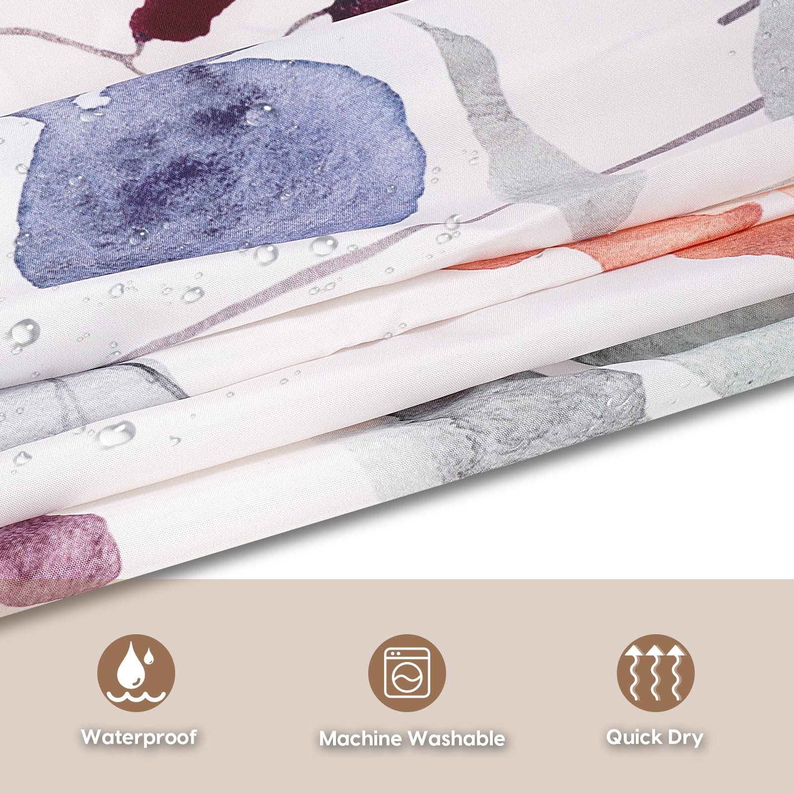 Custom Printed Bath Curtain — custom printed polyester bath curtain detail view