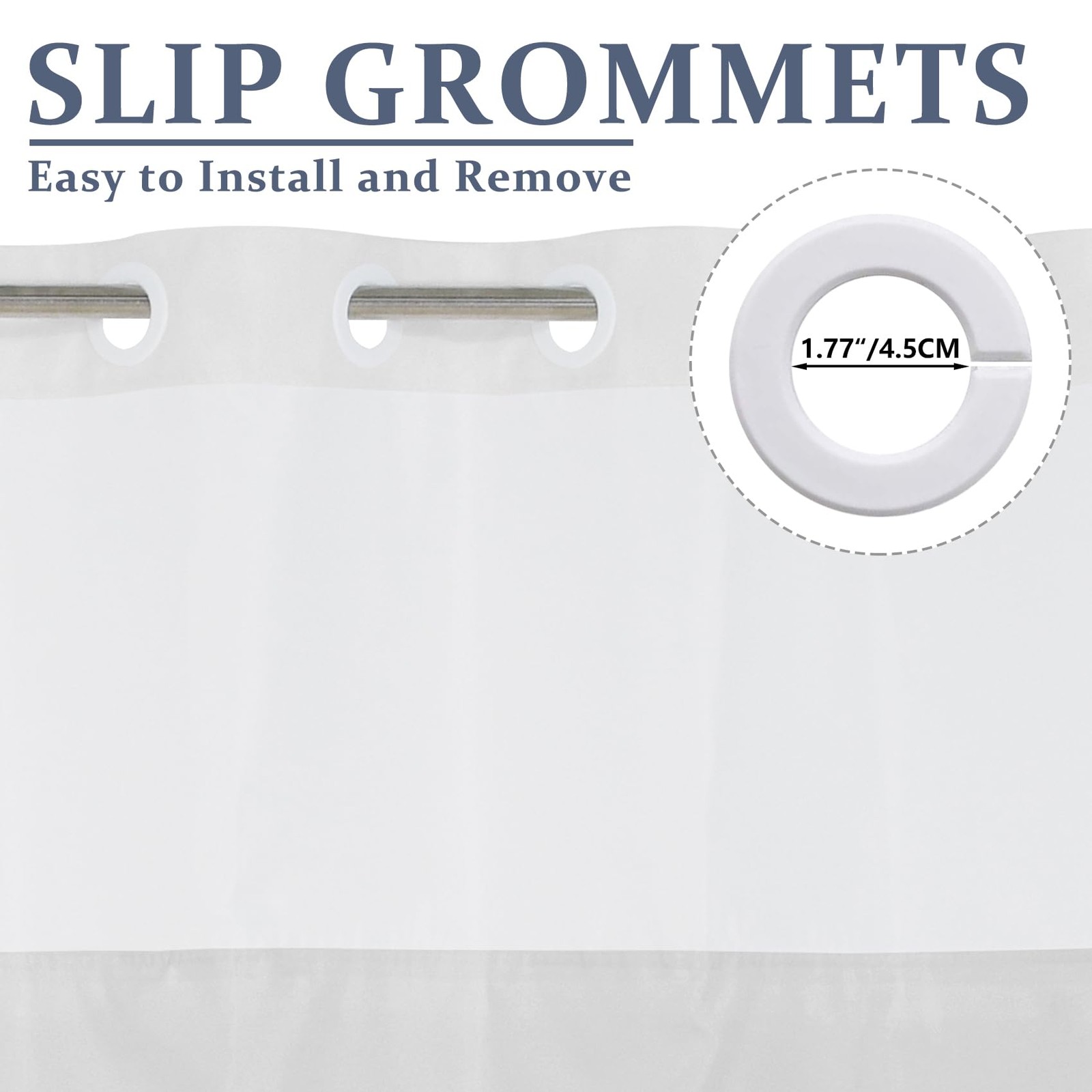 Custom Printed Bath Curtain — custom printed polyester bath curtain detail view