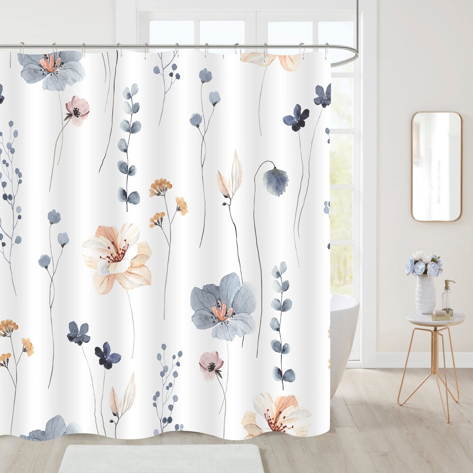 Custom Printed Bath Curtain — custom printed polyester bath curtain detail view