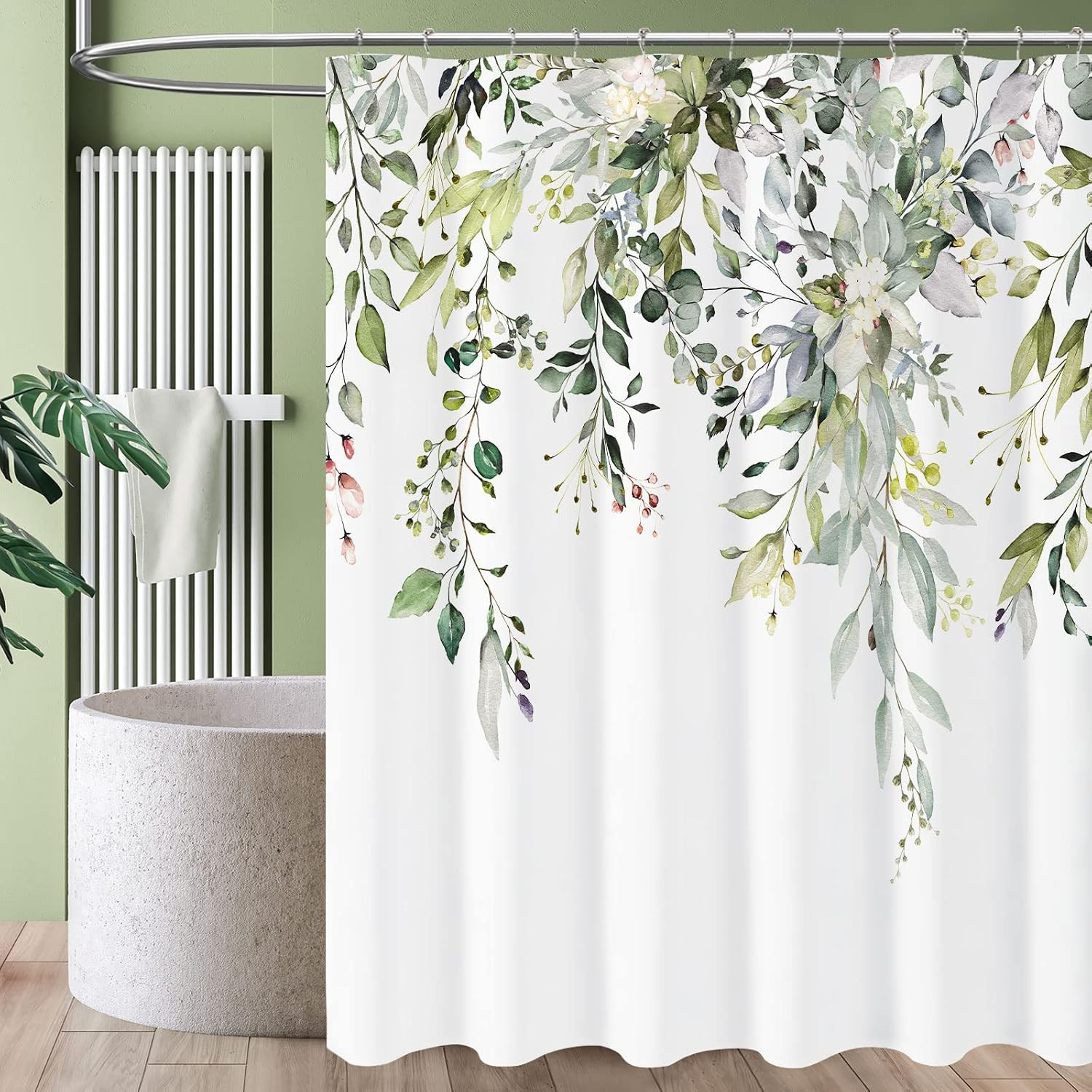 Custom Printed Bath Curtain — custom printed polyester bath curtain detail view